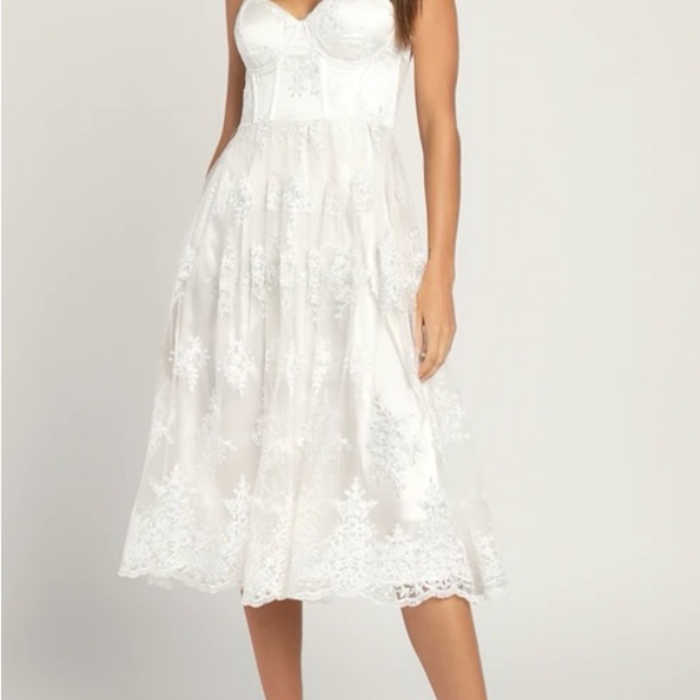 White Lace Dress from LULUS